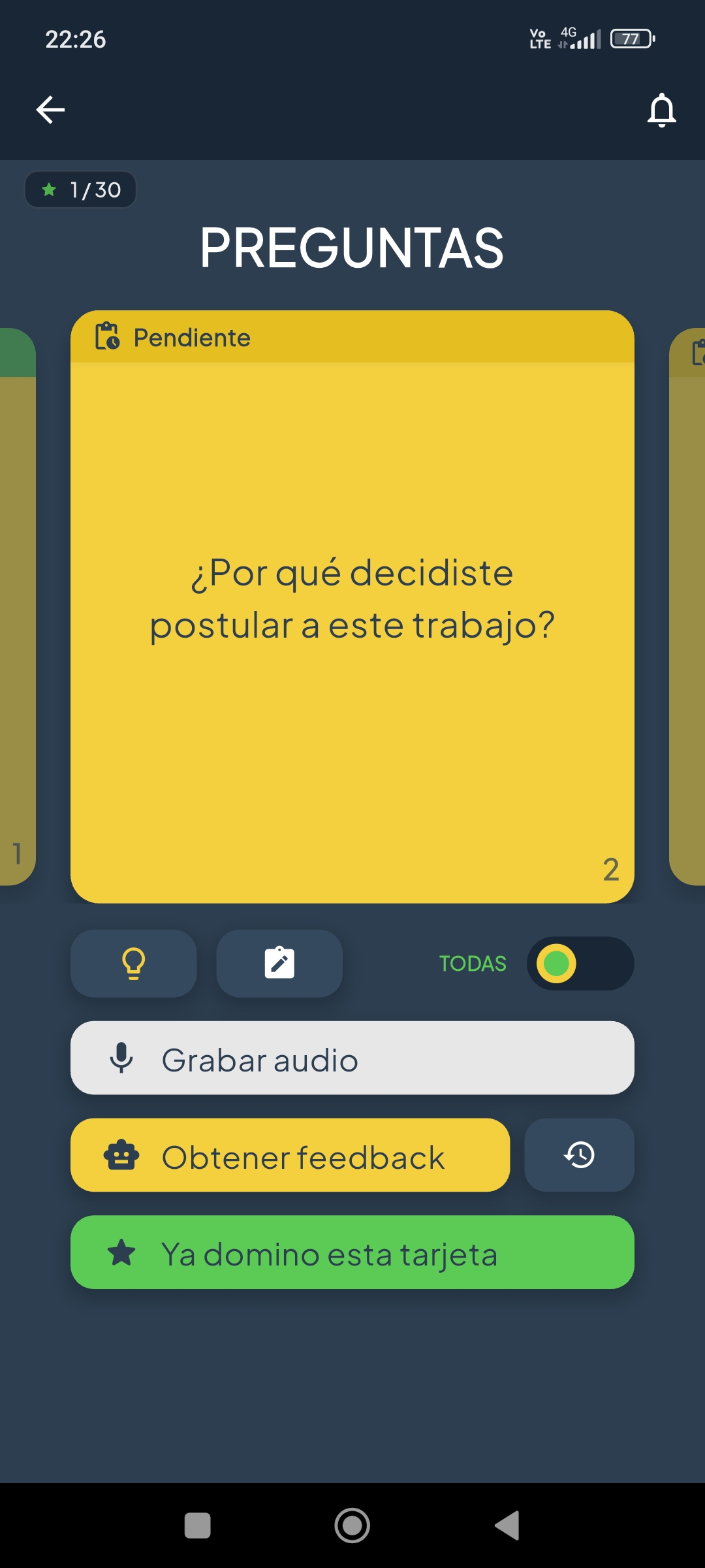 Pregunta para practicar en voz alta